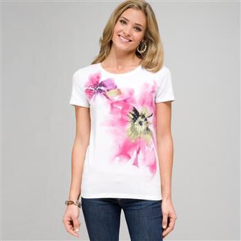 Floral Print Tee x0087, , large