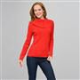 Long Sleeve Button Out Turtle Neck x0014, Fire Red, small